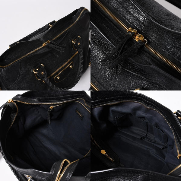 Very Good Condition BALENCIAGA Metallic Edge City Leather 2WAY Handbag Shoulder Bag Gold Hardware 505984 Used 4a006412