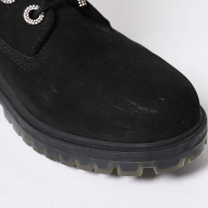 JIMMY CHOO ジミーチュウ Timberland ティンバーランド クリスタル アンクルブーツ A74148 ブラック サイズ25cm 美品 中古 4a006142