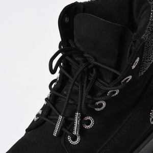 JIMMY CHOO ジミーチュウ Timberland ティンバーランド クリスタル アンクルブーツ A74148 ブラック サイズ25cm 美品 中古 4a006142