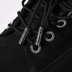 JIMMY CHOO ジミーチュウ Timberland ティンバーランド クリスタル アンクルブーツ A74148 ブラック サイズ25cm 美品 中古 4a006142