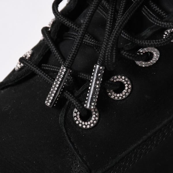 JIMMY CHOO ジミーチュウ Timberland ティンバーランド クリスタル アンクルブーツ A74148 ブラック サイズ25cm 美品 中古 4a006142