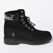 将图片加载到图库查看器中。 JIMMY CHOO ジミーチュウ Timberland ティンバーランド クリスタル アンクルブーツ A74148 ブラック サイズ25cm 美品 中古 4a006142