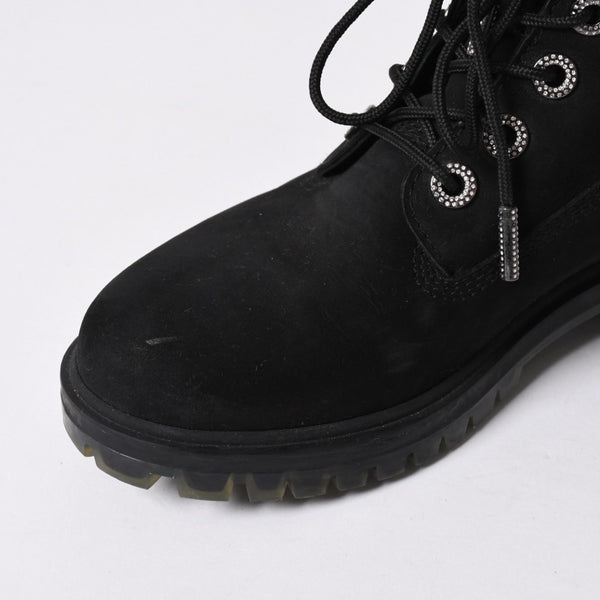 JIMMY CHOO ジミーチュウ Timberland ティンバーランド クリスタル アンクルブーツ A74148 ブラック サイズ25cm 美品 中古 4a006142