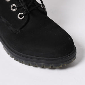 JIMMY CHOO ジミーチュウ Timberland ティンバーランド クリスタル アンクルブーツ A74148 ブラック サイズ25cm 美品 中古 4a006142