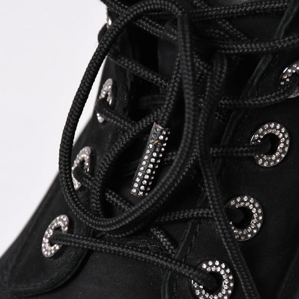JIMMY CHOO ジミーチュウ Timberland ティンバーランド クリスタル アンクルブーツ A74148 ブラック サイズ25cm 美品 中古 4a006142