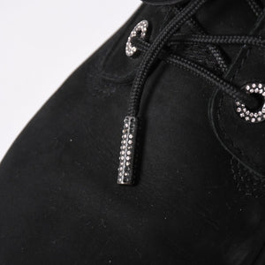 JIMMY CHOO ジミーチュウ Timberland ティンバーランド クリスタル アンクルブーツ A74148 ブラック サイズ25cm 美品 中古 4a006142