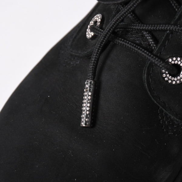 JIMMY CHOO ジミーチュウ Timberland ティンバーランド クリスタル アンクルブーツ A74148 ブラック サイズ25cm 美品 中古 4a006142