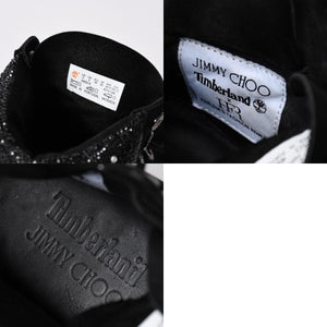 JIMMY CHOO ジミーチュウ Timberland ティンバーランド クリスタル アンクルブーツ A74148 ブラック サイズ25cm 美品 中古 4a006142