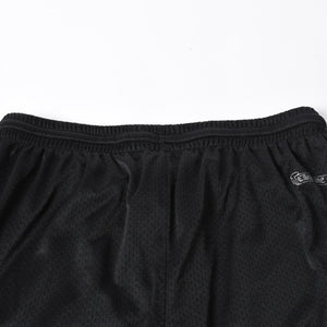 新品同様品 CHROME HEARTS クロムハーツ CHプリント メッシュショーツ ハーフパンツ ショーツ ブラック シルバー サイズL 中古 4a006535