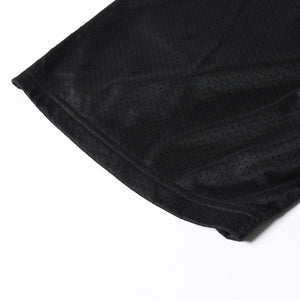 新品同様品 CHROME HEARTS クロムハーツ CHプリント メッシュショーツ ハーフパンツ ショーツ ブラック シルバー サイズL 中古 4a006535