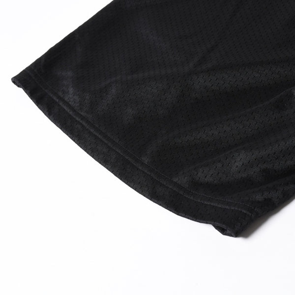 新品同様品 CHROME HEARTS クロムハーツ CHプリント メッシュショーツ ハーフパンツ ショーツ ブラック シルバー サイズL 中古 4a006535