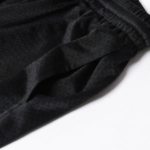 新品同様品 CHROME HEARTS クロムハーツ CHプリント メッシュショーツ ハーフパンツ ショーツ ブラック シルバー サイズL 中古 4a006535