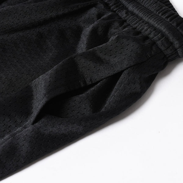 新品同様品 CHROME HEARTS クロムハーツ CHプリント メッシュショーツ ハーフパンツ ショーツ ブラック シルバー サイズL 中古 4a006535