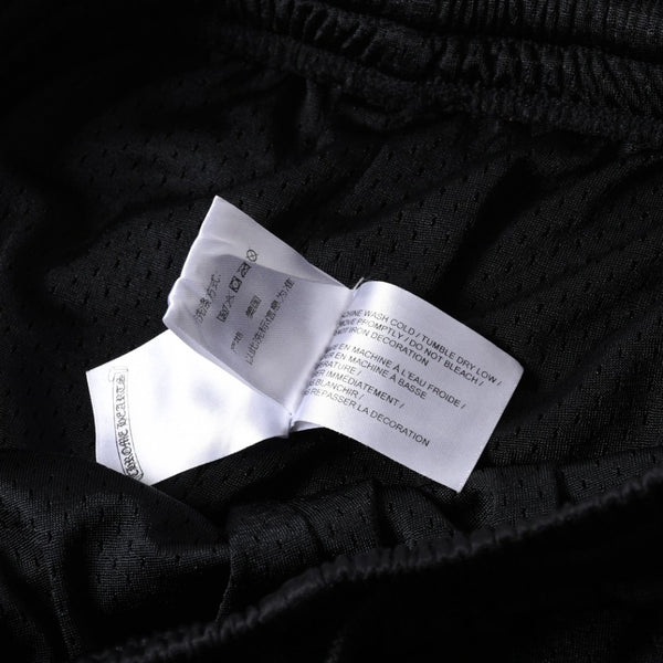 新品同様品 CHROME HEARTS クロムハーツ CHプリント メッシュショーツ ハーフパンツ ショーツ ブラック シルバー サイズL 中古 4a006535