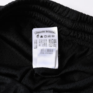 新品同様品 CHROME HEARTS クロムハーツ CHプリント メッシュショーツ ハーフパンツ ショーツ ブラック シルバー サイズL 中古 4a006535
