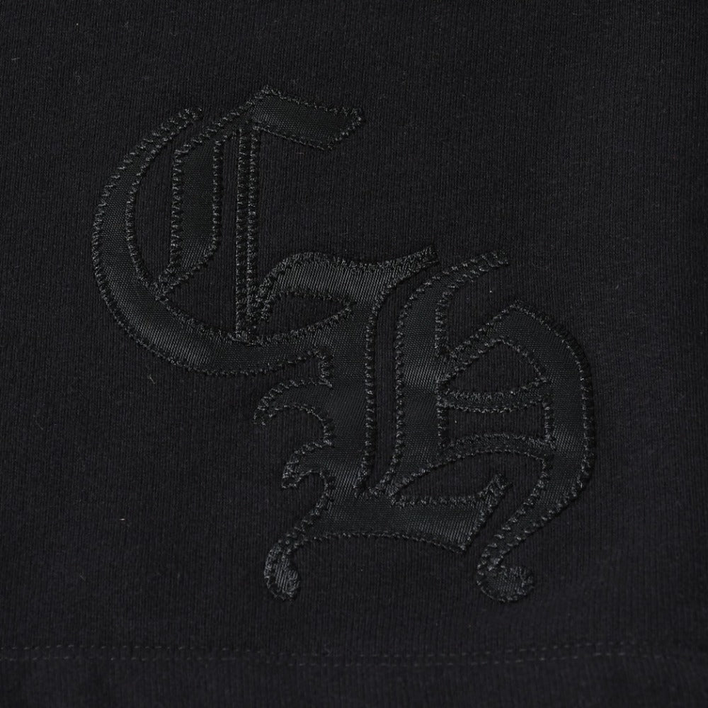 新品未使用 CHROME HEARTS クロムハーツ 25SS ロゴ スウェットショーツ ショートパンツ U.S.A製 コットン ブラック サイズM 中古 4a006534