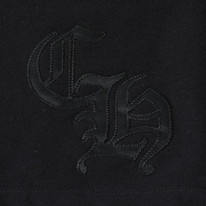 新品未使用 CHROME HEARTS クロムハーツ 25SS ロゴ スウェットショーツ ショートパンツ U.S.A製 コットン ブラック サイズM 中古 4a006534