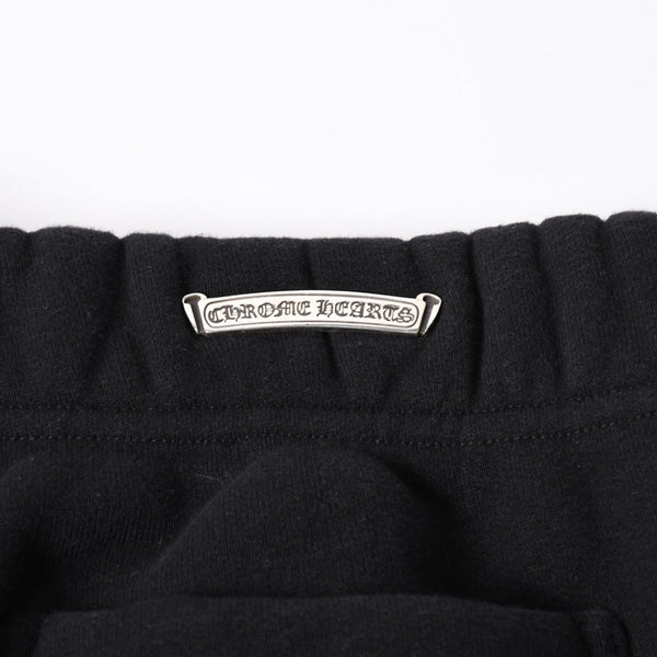 新品未使用 CHROME HEARTS クロムハーツ 25SS ロゴ スウェットショーツ ショートパンツ U.S.A製 コットン ブラック サイズM 中古 4a006534
