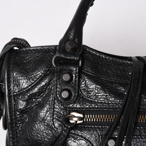 極美品 BALENCIAGA バレンシアガ クラシック ミニシティ ナイロン レザー 2WAY ハンドバッグ ショルダーバッグ ブラック 300295 中古 4a006411