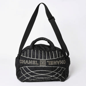CHANEL シャネル スポーツライン ナイロン 2WAY ハンドバッグ A32808 10番台 ブラック ココマーク ショルダーバッグ シルバー金具 美品 中古 4a006449