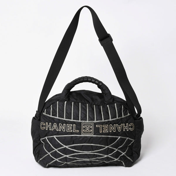 CHANEL シャネル スポーツライン ナイロン 2WAY ハンドバッグ A32808 10番台 ブラック ココマーク ショルダーバッグ シルバー金具 美品 中古 4a006449