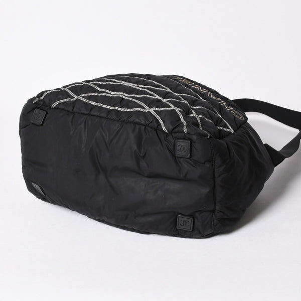 CHANEL シャネル スポーツライン ナイロン 2WAY ハンドバッグ A32808 10番台 ブラック ココマーク ショルダーバッグ シルバー金具 美品 中古 4a006449