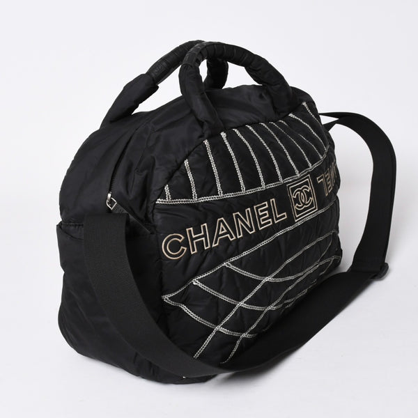 CHANEL シャネル スポーツライン ナイロン 2WAY ハンドバッグ A32808 10番台 ブラック ココマーク ショルダーバッグ シルバー金具 美品 中古 4a006449