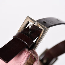 Load the image into the gallery viewer. 極美品 FENDI フェンディ マンマバケット ワンショルダーバッグ ハラコ 26424 ピンク ブラウン 中古 4a006404