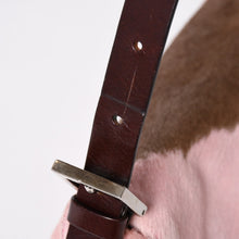 Load the image into the gallery viewer. 極美品 FENDI フェンディ マンマバケット ワンショルダーバッグ ハラコ 26424 ピンク ブラウン 中古 4a006404