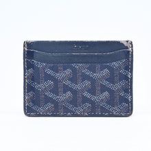 画像をギャラリービューアに読み込む, GOYARD ゴヤール サンシュルピス ヘリンボーン カードケース STSULPPMLTY ネイビー PVC レザー 良品 中古 4a006541