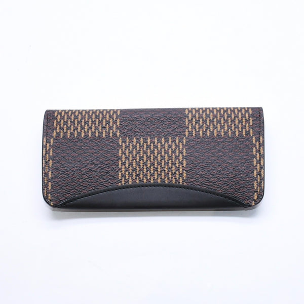 極美品 LOUIS VUITTON×NIGO ルイヴィトン ニゴ エテュイ リュネット ウッディー メガネケース GI0497 ブラウン シルバー金具 中古 4a006455