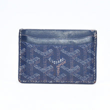 画像をギャラリービューアに読み込む, GOYARD ゴヤール サンシュルピス ヘリンボーン カードケース STSULPPMLTY ネイビー PVC レザー 良品 中古 4a006541