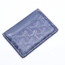 画像をギャラリービューアに読み込む, GOYARD ゴヤール サンシュルピス ヘリンボーン カードケース STSULPPMLTY ネイビー PVC レザー 良品 中古 4a006541
