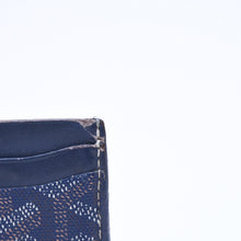 画像をギャラリービューアに読み込む, GOYARD ゴヤール サンシュルピス ヘリンボーン カードケース STSULPPMLTY ネイビー PVC レザー 良品 中古 4a006541