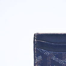 画像をギャラリービューアに読み込む, GOYARD ゴヤール サンシュルピス ヘリンボーン カードケース STSULPPMLTY ネイビー PVC レザー 良品 中古 4a006541