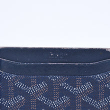 画像をギャラリービューアに読み込む, GOYARD ゴヤール サンシュルピス ヘリンボーン カードケース STSULPPMLTY ネイビー PVC レザー 良品 中古 4a006541