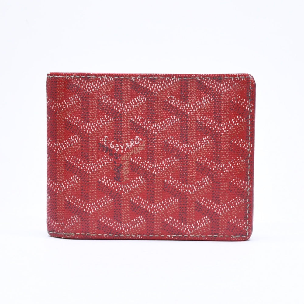 GOYARD ゴヤール ヴィクトワール ウォレット 二つ折り財布 カードケース レッド VICTO8PMLTY02CL02X 美品 中古 4a006539