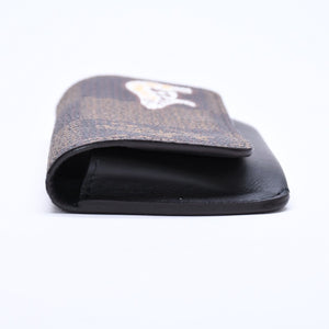 極美品 LOUIS VUITTON×NIGO ルイヴィトン ニゴ エテュイ リュネット ウッディー メガネケース GI0497 ブラウン シルバー金具 中古 4a006455