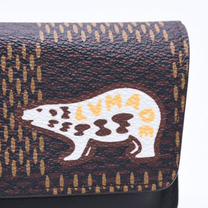 極美品 LOUIS VUITTON×NIGO ルイヴィトン ニゴ エテュイ リュネット ウッディー メガネケース GI0497 ブラウン シルバー金具 中古 4a006455