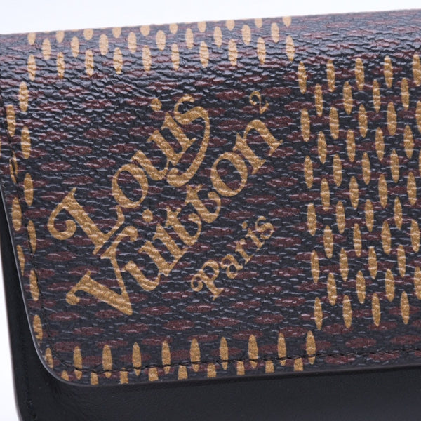 極美品 LOUIS VUITTON×NIGO ルイヴィトン ニゴ エテュイ リュネット ウッディー メガネケース GI0497 ブラウン シルバー金具 中古 4a006455