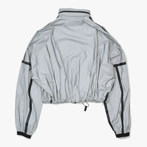 PRADA プラダ ブルゾン Linea Rossa Reflective Jacket リネア ロッサ リフレクティブ ジャケット グレー ブラック レッド 美品 中古 4a006463