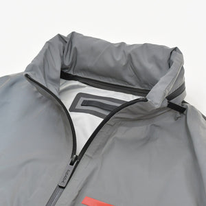 PRADA プラダ ブルゾン Linea Rossa Reflective Jacket リネア ロッサ リフレクティブ ジャケット グレー ブラック レッド 美品 中古 4a006463