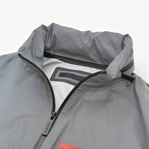 PRADA プラダ ブルゾン Linea Rossa Reflective Jacket リネア ロッサ リフレクティブ ジャケット グレー ブラック レッド 美品 中古 4a006463