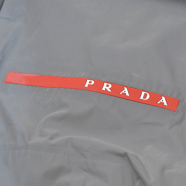 PRADA プラダ ブルゾン Linea Rossa Reflective Jacket リネア ロッサ リフレクティブ ジャケット グレー ブラック レッド 美品 中古 4a006463