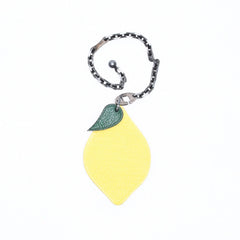HERMES エルメス チャーム バッグチャーム レザー レモン Yellow イエロー Green グリーン シェーブル 美品 中古 4a006468