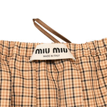画像をギャラリービューアに読み込む, 極美品 MIU MIU ミュウミュウ プリーツチェック ミニスカート MG2229 ベージュ ブラウン ブラッド柄 38サイズ Y2K 中古 4a006478
