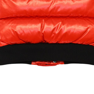 新品同様 BURBERRY LONDON ENGLAND バーバリー チルドレンズ キッズ用 フード付きダウンベスト サイズ18M(86cm) ノバチェック レッド ベージュ KIDS 中古 4a006315