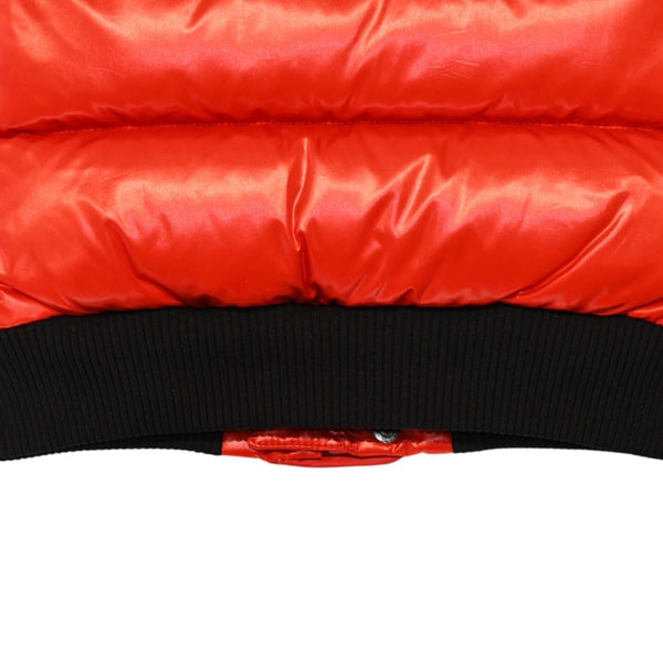 新品同様 BURBERRY LONDON ENGLAND バーバリー チルドレンズ キッズ用 フード付きダウンベスト サイズ18M(86cm) ノバチェック レッド ベージュ KIDS 中古 4a006315