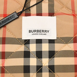 新品同様 BURBERRY LONDON ENGLAND バーバリー チルドレンズ キッズ用 フード付きダウンベスト サイズ18M(86cm) ノバチェック レッド ベージュ KIDS 中古 4a006315