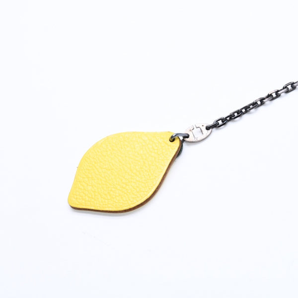 HERMES エルメス チャーム バッグチャーム レザー レモン Yellow イエロー Green グリーン シェーブル 美品 中古 4a006468